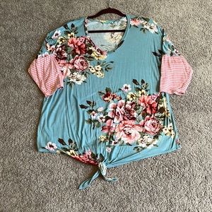 P.S. Kate floral dolls sleeve blouse